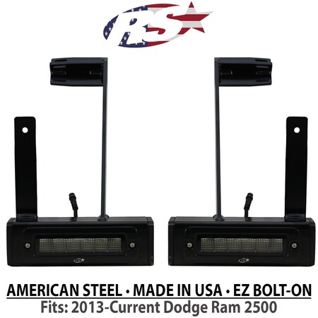 Race Sport Lighting 19-23 Dodge Ram 2500 3500 Blacked Out Bolt On Hitch Bar Reverse Light Kit, 2PK DHDHB17UP