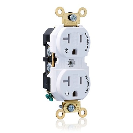Leviton PlugsandRcptcls, 20A, 125VAC, Wht, Nylon, PK1 5362-2PW