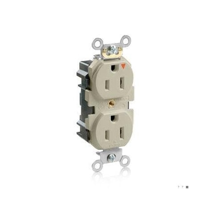 Leviton Straight Blade Receptacle, 5-15R, 15 A, 125V AC, Flush Mount, Isolated Ground M5262-IGI