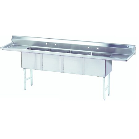 Advance Tabco Special Value Fabricated Sink 4-compartment 18 in. right & left drainboards FC-4-1824-18RL-X
