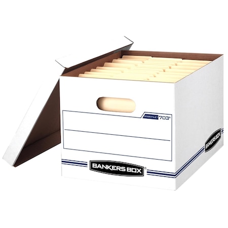 Bankers Box Stor/File 450 lb White Storage Box 10 in. H X 12 in. W X 15 in. D Stackable 57036-04