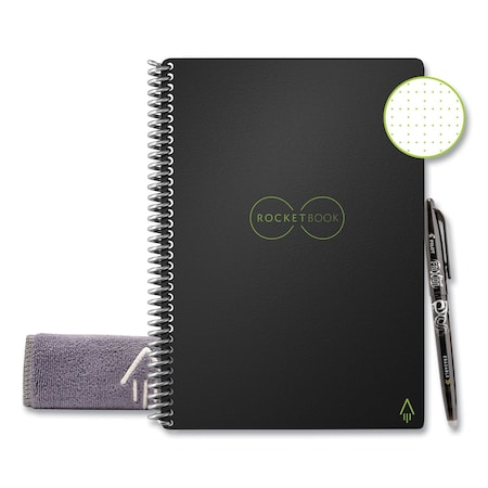 Rocketbook Core Smart Notebook, Dotted Rule, Black Cover, 8.8 x 6, 18 Sheets EVR-E-RC-A-FR