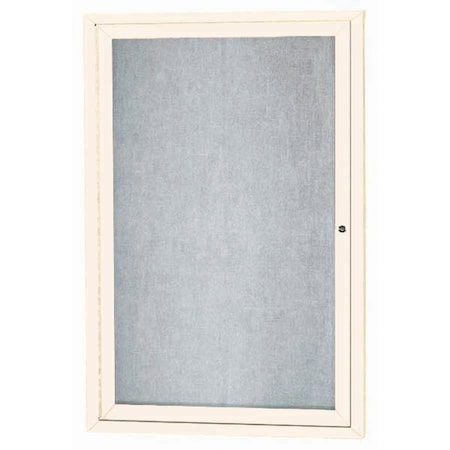 Aarco Outdoor Enclosed Bulletin Board w/ Al Frame, Standard Vinyl, Frame is Powder Coated Ivory, 36''Hx24''W ODCC3624RIV