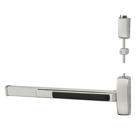 Sargent Grade 1 Surface Vertical Rod Exit Device, Wide Stile Pushpad, Satin Stainless Steel, RHR 1256-NB8706F ETL RHR 32D