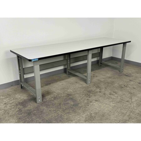 Stackbin Bolted Workbenches, 96"W, Adj. H, 3500lb P9636-T-3505-BL
