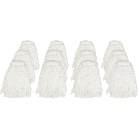 Genuine Joe #24 Cut End Mophead - Rayon - Natural, 12PK GJON24RAYCT