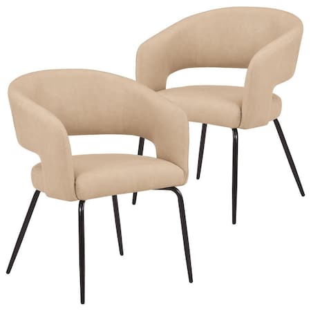 Leisuremod Gavin Series Modern Chair Black Frame in Light Taupe, 2PK GDC52LTP2