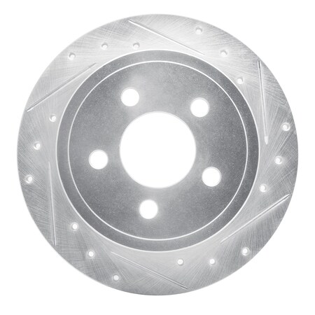 Dynamic Friction Co DFC Brake Rotor - Drilled and Slotted - Silver 631-42028R