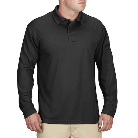 Propper Men's Uniform Polo, Polyester Pique, 3 Button, Pen Pocket on Left Sleeve Pocket(s), Black, 2XL F5356