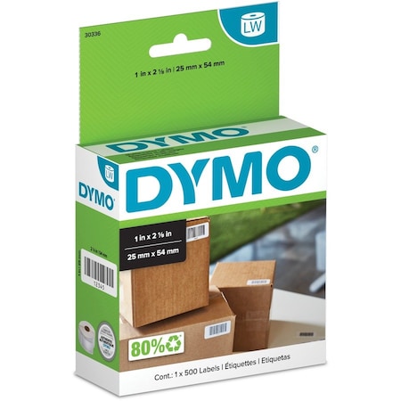 Dymo Label, White, Black 30336