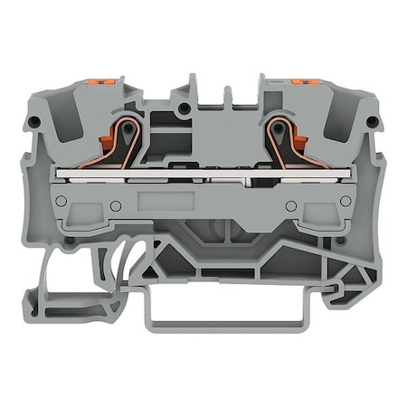 Wago Terminal Block, 2.25" L, 1.55" W, 800V, Gray 2206-1201