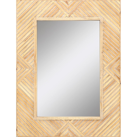 Homeroots 40" Light Brown Wood Accent Mirror 632798