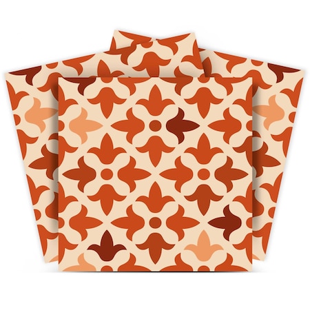 Homeroots 7" X 7" Terra Cotta Tango Peel and Stick Tiles 399998
