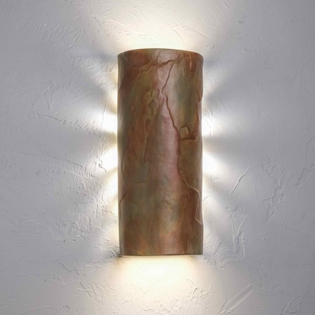Luxury Lighting Masons Select 17 in Ceramic Backlit Slate Look Outdoor Wall Light, , Painted Yellow Slate Finish, 2PK (2) SL512-Ysl-ud-7
