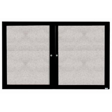 Aarco Outdoor Enclosed Bulletin Board w/ Al Frame, Powder Coated Black, 48''Hx72''W ODCC4872RBK