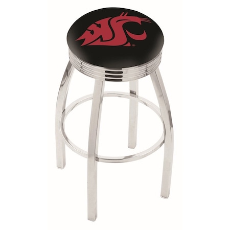 Holland Bar Stool Co 25" Chrome Washington State Swivel Bar Stool, Accent Ring L8C3C25WashSt