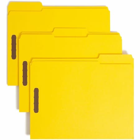 Zoro Select Pressboard Folder, 2 Fastener, Yellow, PK50 12940