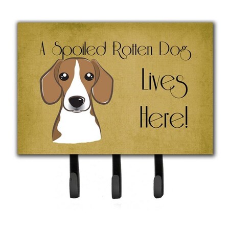 Carolines Treasures Beagle Spoiled Dog Lives Here Leash & Key Holder CA77492