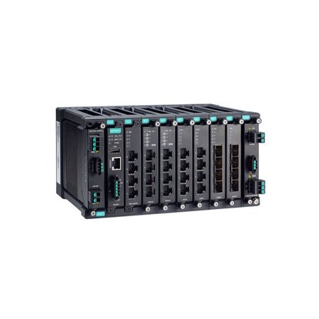 Moxa Layer 2 full Gigabit modular managed Ethernet switch with 4 fixed Gigabit ports, MDS-G4028-T