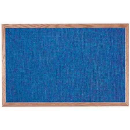 Aarco Designer Fabric Bulletin Board w/ an Oak Frame, Frame: Clear Lacquer, Board: Wedgewood 24''Hx36''W OF2436014