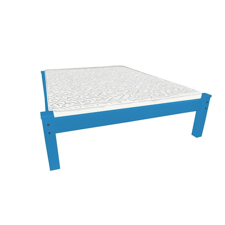 Homeroots Caribbean Blue Solid Wood Full Bed Frame 546706