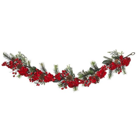 Nearly Natural Hydrangea Garland- Red- Green 4663