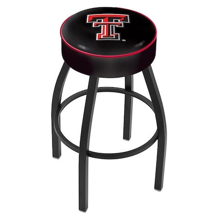 Holland Bar Stool Co 30" 4" Texas Tech Cushion Seat, Blk Wrinkle Base Swivel Bar Stool L8B130TXTech
