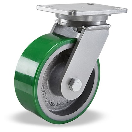 Hamilton Plate Caster, Swivel, Poly, 8 in., 2500 lb., A S-CH-83DB