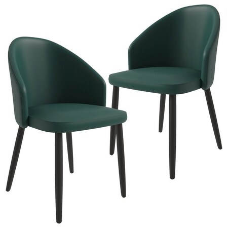 Leisuremod Paradiso Collection Modern Dining Seat in Green, 2PK PC50G2