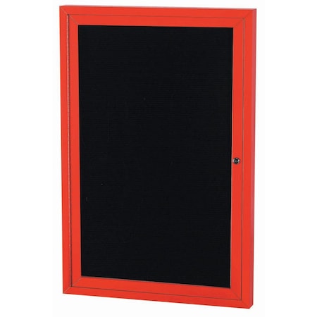 Aarco Enclosed Letter Board Directory w/ Powder Coated RedAluminum Frame, 48''Hx36''W, 1 Door ADC4836R