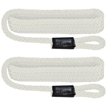 Extreme Max 3006.2150 BoatTector Solid Braid MFP Fender Line Value 2-Pack - 3/8" x 5', White 3006.2150