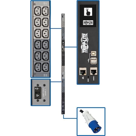 Eaton Tripp Lite Series 18.7kW 200-240V 3PH Monitored PDU LX Interface GB 36 C13 Outlets IEC 309 60A PDU3EVN6G60C
