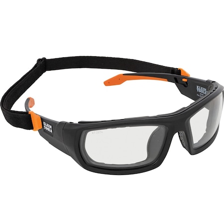 Klein Tools Safety Glasses, Anti-Fog & Anti-Scratch, Black/Orange Lens, Black/Orange Frame, Full-Frame 60538