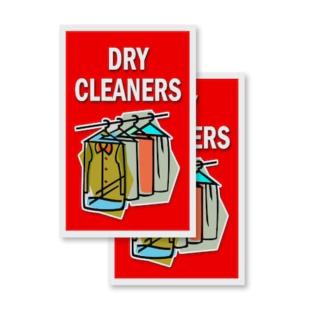 Signmission Dry Cleaners, Vinyl Decals Only 24 Inch x 36 Inch, Vinyl Decal, 2PK DSB-2436-2PACK-Dry Cleaners