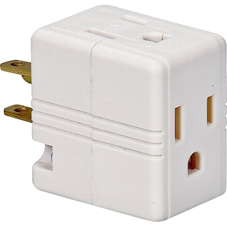 Eaton Wiring Devices Outlet Tap, Cube Tap, 5-15R, 0 ft., White 1482W-BOX