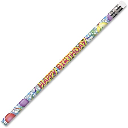J.R. Moon Pencil Co Happy Birthday Glitz Pencils, 12 Per Pack, PK12 7940B