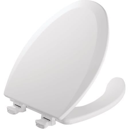 Bemis Mayfair Commercial Elongated Open Front White Toilet Seat with Cover 1440EC000