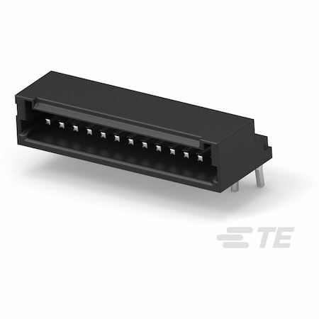 Te Connectivity Board Connector, 13 Contact(S), 1 Row(S), Male, Right Angle, Solder Terminal, Black Insulator 3-292206-3