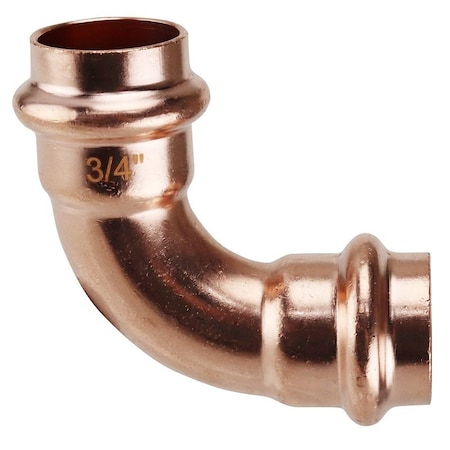 Apollo Elbow, 3/4 in, Press Fit, 90 deg Angle, Copper, 300 psi Pressure, 15PK XPRE3415JR