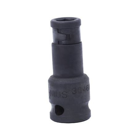 Genius Tools 3/8in Dr. 5/16inHex Impact Bit Holder, 46 mmL 364610
