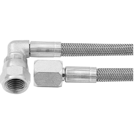 Allstar Performance 60 in. -4 AN No. 4 90 deg Straight Braided Brake Line, 25PK ALL46402-60-25