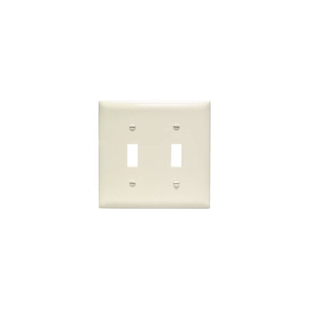 Pass & Seymour 2-Toggle Opening Nylon Wall Plate, Light Almond TP2LACC30