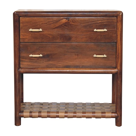 Homeroots 32" Brown Solid Wood Two Drawer Nightstand 651757