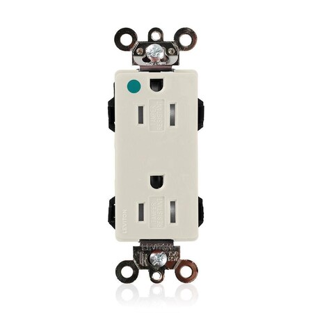 Leviton Straight Blade Receptacle, 5-15R, 15 A, 125V AC, Surface Mount, Self-Grounded MT162-ILT