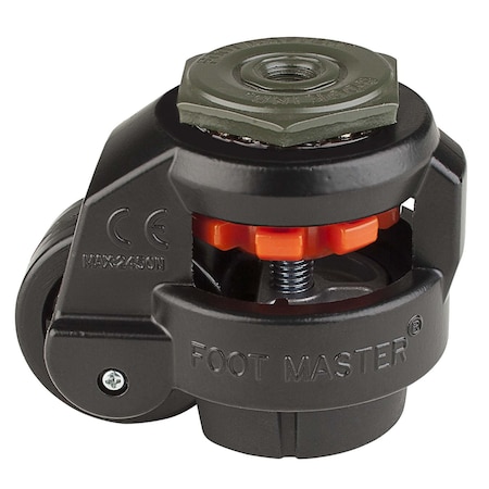 Foot Master Leveling Caster, Alum, Swivel, M12 GD-60-S-NYN-FBL