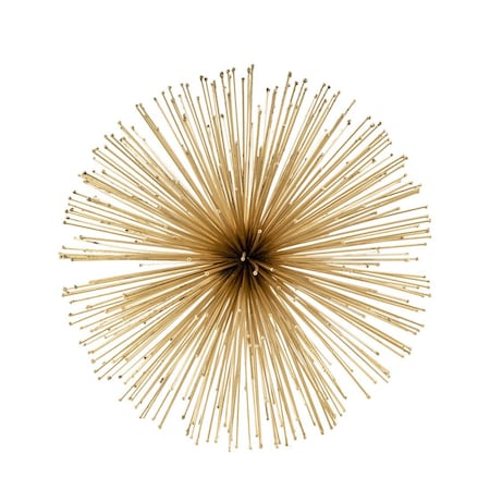 Homeroots 6" Gold Iron Urchin Decorative Orb Tabletop Sculpture 373769
