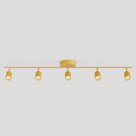 Vidalite Shura Mustard Yellow 5-Light Track Light with Rotatable Heads, Integrated LED, 3000k, 2450 Lmn CE1059869