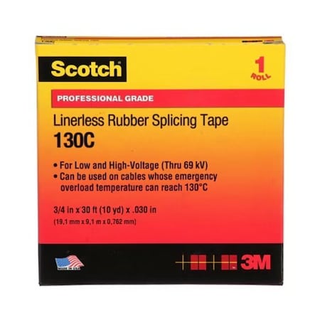 3M Linerless Rubber Tape 3/4", 24PK 130C-3/4X30FT