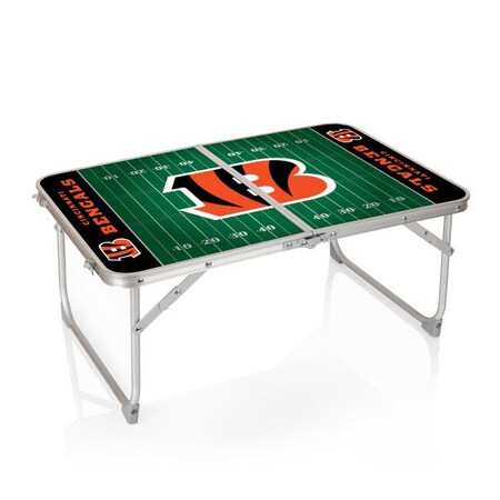 Picnic Time Family Of Brands Cincinnati Bengals - Concert Table Mini Portable Table, (Charcoal Wood Grain) 843-00-141-074-2