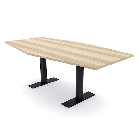 Skutchi Designs 7ft Hexagon Conference Table With Power | Harmony Series | 6 Person Meeting Room Table HAR-HEX.IR-48X84-T.BK-K525-NA